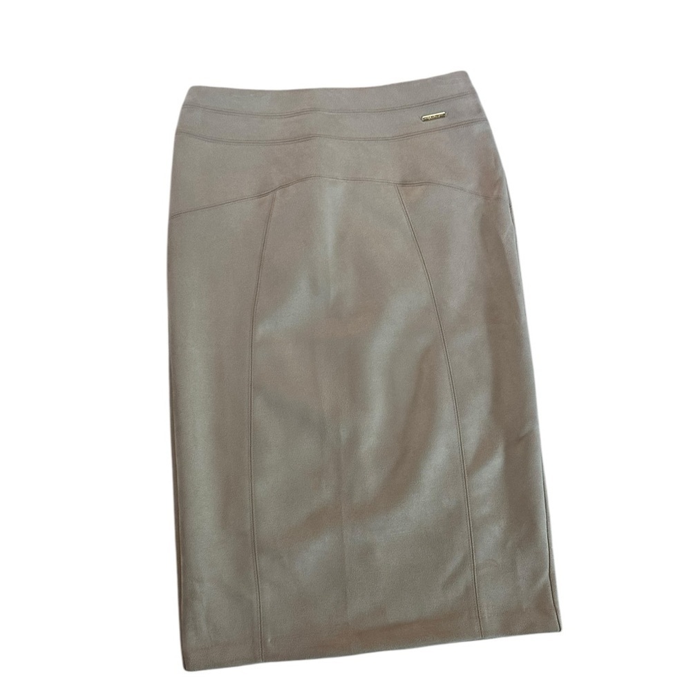 Marc New York Full Control Waistband Cream Latte Midi Elegant Skirt Size S NWT